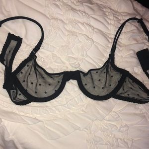 BRANDY MELVILLE black mesh polk a dot bra